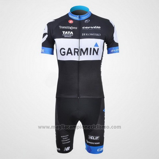 2011 Abbigliamento Ciclismo Garmin Cervelo Bianco e Nero Manica Corta e Salopette